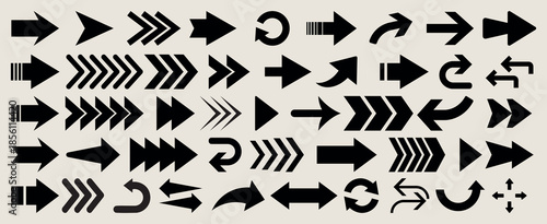 Black arrow icon set. Title Arrow icon set.. Cursor. Arrow vector icon. Modern simple arrows.  Black direction pointer. Vector illustration.