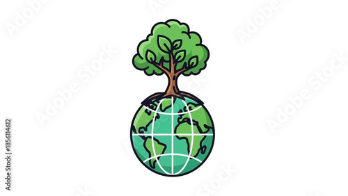 Globe with Tree Growing Out of It.