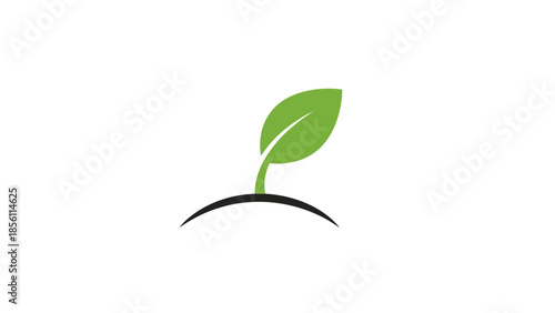 Green Leaf Sprouting from Soil Graphic.