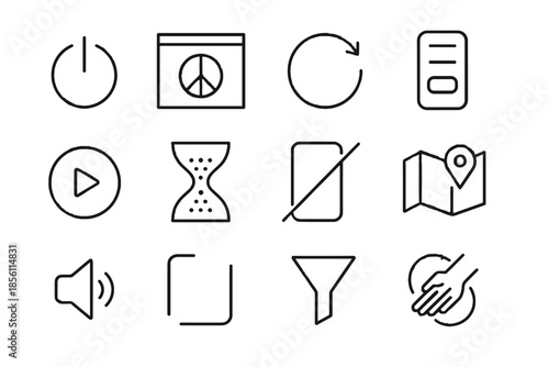 Icon button wellbeing symbol icons mindful interface digital mapping peace loop alert