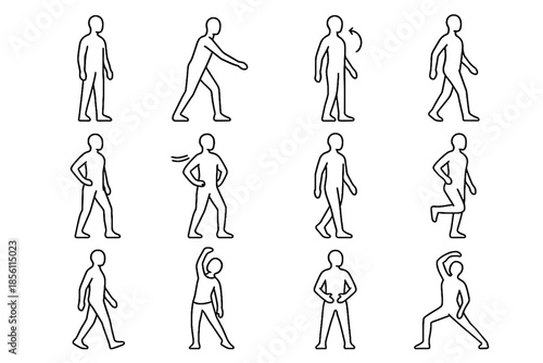 Position cue synergy mild vector icons mobility glute icon gesture gentle healthy