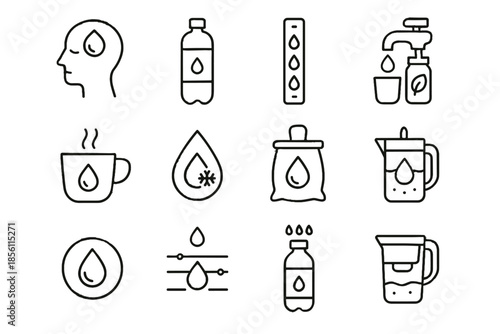 Regulator icon eco symbol water pouch mindful vector tap cue indicator