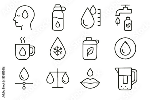 Morning levels flow icon icons regulator mindful gauge chilled vector tap water