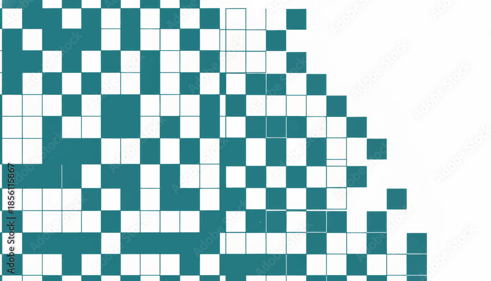 Fototapeta premium Abstract pixel grid vector illustration. Geometric square pattern background. Minimalist digital mosaic design isolated on white