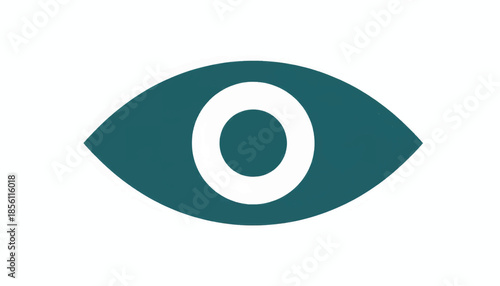 Minimalist eye icon in a flat design style. Vector graphic symbol for vision, sight, and focus. Isolated illustration