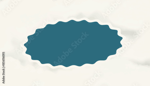 Blank sticker shape with a wavy edge. Flat design label or badge template. Vector graphic element for text and promotion