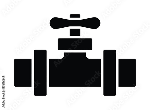 Vector illustration of a control valve with handle