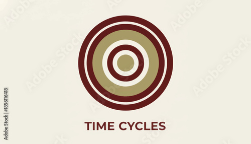 Time cycles vector illustration. Concentric circles graphic. Minimalist flat design concept for rhythm and progress