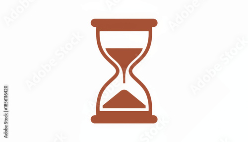 Hourglass time icon. Flat design vector illustration. Isolated on white background