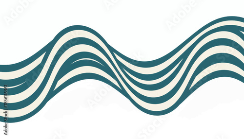 Wavy abstract pattern vector illustration. Flowing stripes with depth perception. Graphic design element for backgrounds and borders