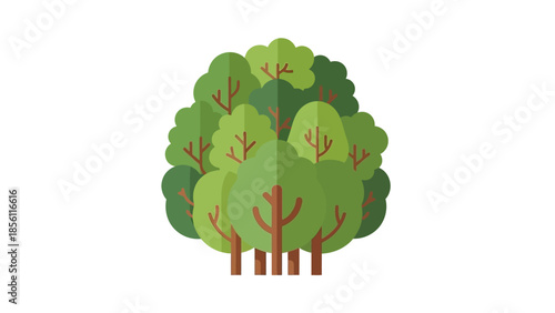Group of Green Trees Illustration Design.