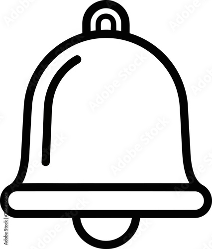 Simple Outline Icon of a Notification Bell for Alerts and Updates notification bell icon