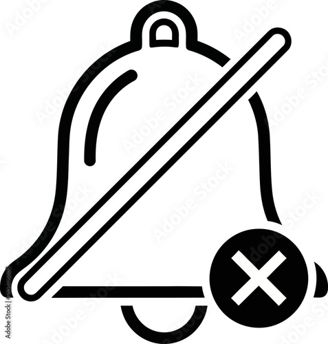 Muted Notification Bell Icon with Slash Symbol for Silence Concept notification bell icon