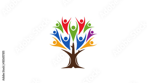 Colorful Tree Logo Design Element.