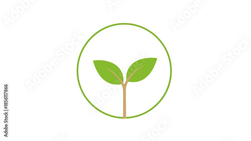 Green Sprout Seedling in Circle Logo.