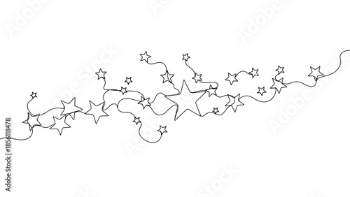 string of stars on a white background