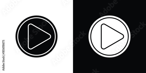 Play icons. Vector Template Illustration Symbol Pixels Perfect