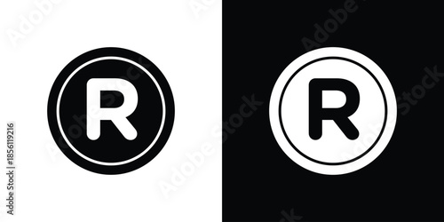 Registered icons. Vector Template Illustration Symbol Pixels Perfect