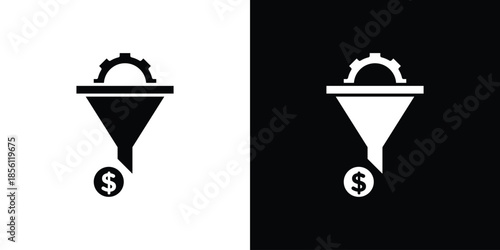 Sales funnel icons. Vector Template Illustration Symbol Pixels Perfect