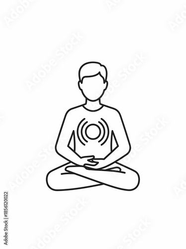 Person meditating in lotus position with abstract energy around body