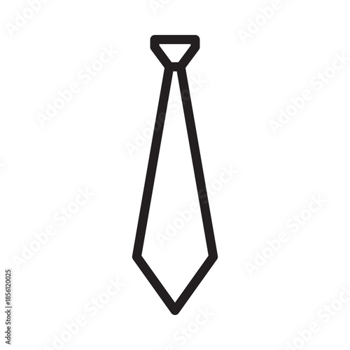 Minimalist outline icon of a business necktie, symbolizing professionalism, corporate attire, and formal events. Ideal for elegant designs, user interfaces, and web applications