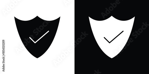 Shield check icons. Vector Template Illustration Symbol Pixels Perfect