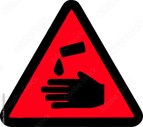 Set of safety hazard warning signs, Danger, caution, flammable, toxic, electric shock, radioactive, corrosive, poison symbols. Workplace health. Vector illustration !