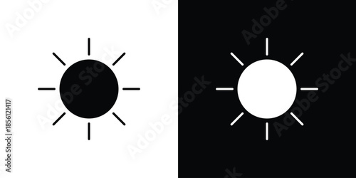 Sun icons. Vector Template Illustration Symbol Pixels Perfect