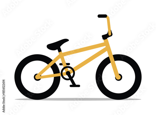 Yellow vector illustration of a BMX bicycle design