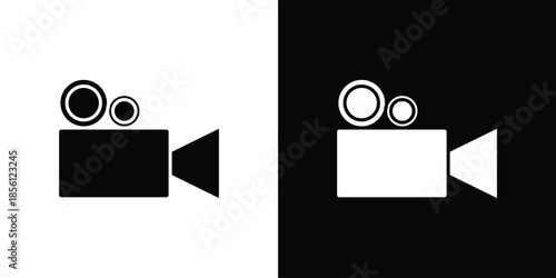 Video camera icons. Vector Template Illustration Symbol Pixels Perfect