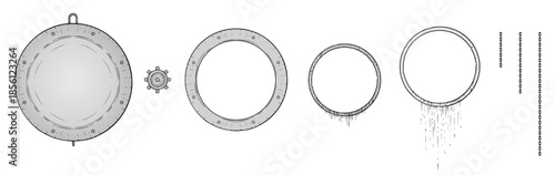 Design of vintage circle metal elements