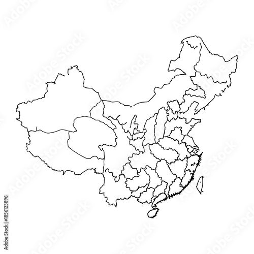 Illustrated 3D political maps showing China and Japan with Japans flag, clear borders, and simple vector cartography style