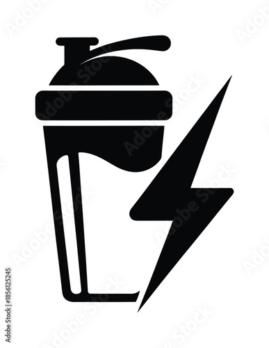 Vector icon shows lightning bolt and drink shaker