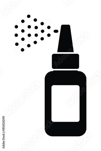 Black vector illustration of a nasal spray bottle