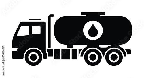 Vector graphic of tanker truck hauling fuel