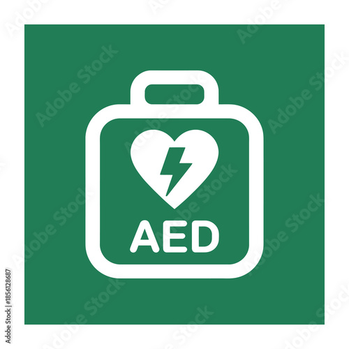 AED defibrillator emergency medical vector icon