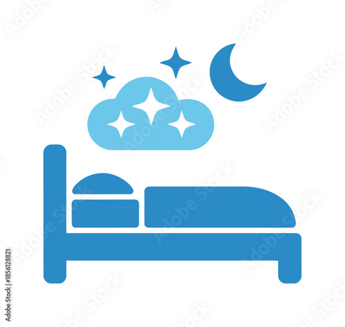 Sleeping bed night rest vector icon