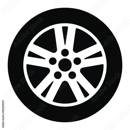 Car wheel tire automotive vector icon