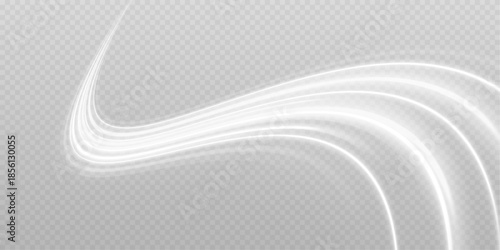Flowing white wind curves overlap softly, forming a calm snow vortex in motion. The transparent background keeps the design light. Perfect for overlays, weather visuals, and winter media.