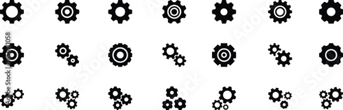 Illustration of Various Cogwheels Gears and Cogs Industrial Machine Parts in a Mechanical Engineering System for Technical Projects