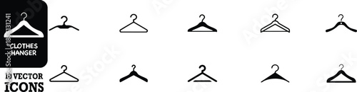 Various clothes hanger icon vector with wardrobe garment element concept isolated in eps format for apparel textile and fashion business