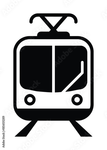 Tram Public Transport Railway Vector Icon