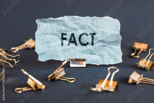 word Fact on the paper in vintage style