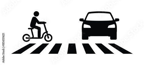 Pedestrian crossing traffic vector icon