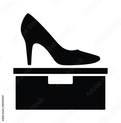 High heel shoe box vector icon