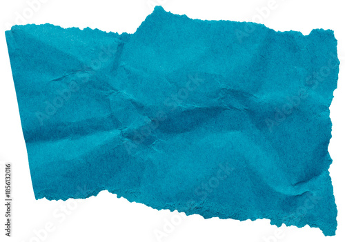 Wallpaper Mural Abstract shape torn piece of ocean blue paper, isolated fragment of crumpled paper for collage Torontodigital.ca