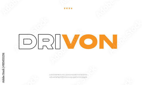 Drivon minimalist urban digital fashion future creative logo font. vector illustration