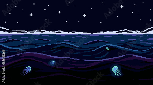 night ocean with stars
