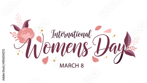International Women's Day celebration design with floral elements  