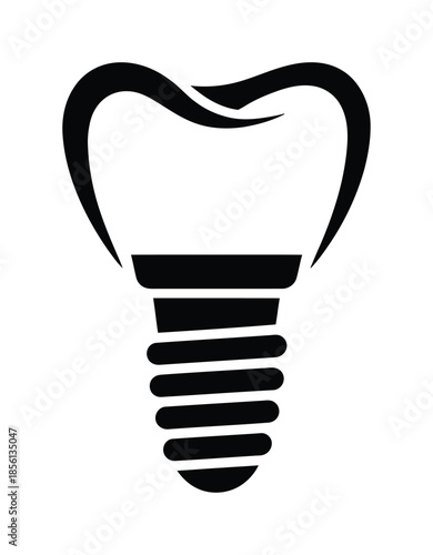 Dental implant tooth icon vector